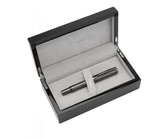 Ручка перьевая Pierre Cardin THE ONE. Цвет - черненая сталь и т.серый. Упаковка L, изображение 8