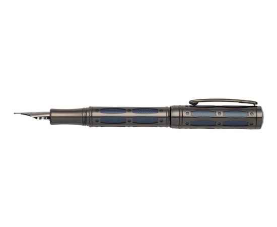 Ручка перьевая Pierre Cardin THE ONE. Цвет - черненая сталь и т.синий. Упаковка L, изображение 3