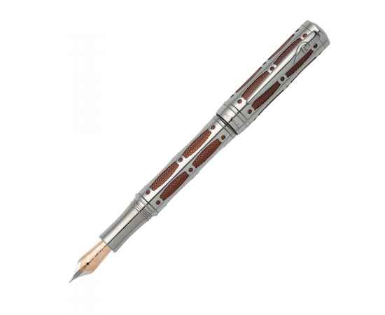 Ручка перьевая Pierre Cardin THE ONE. Цвет - пушечная сталь и красный. Упаковка L, изображение 2