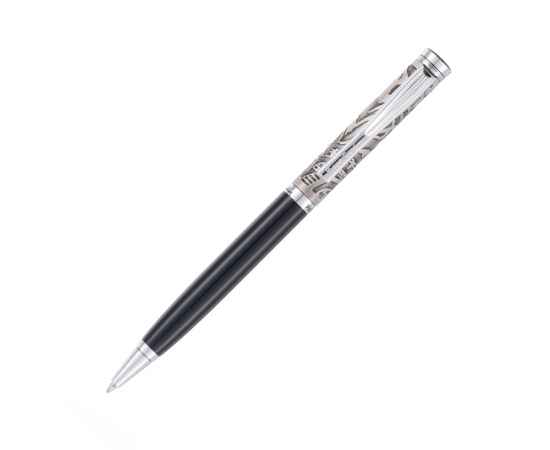 Ручка шариковая Pierre Cardin GAMME. Цвет - черный  и серебристый. Упаковка Е или E-1, изображение 2