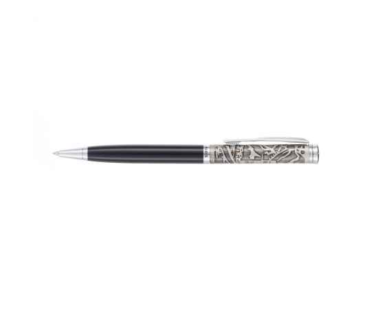Ручка шариковая Pierre Cardin GAMME. Цвет - черный  и серебристый. Упаковка Е или E-1, изображение 3