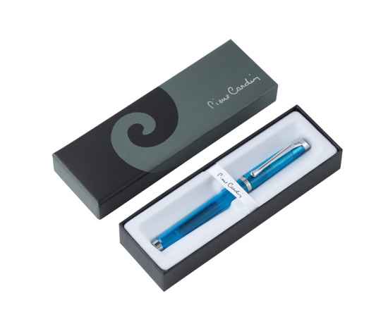 Ручка перьевая Pierre Cardin I-SHARE. Цвет - синий прозрачный.Упаковка Е-2., изображение 6