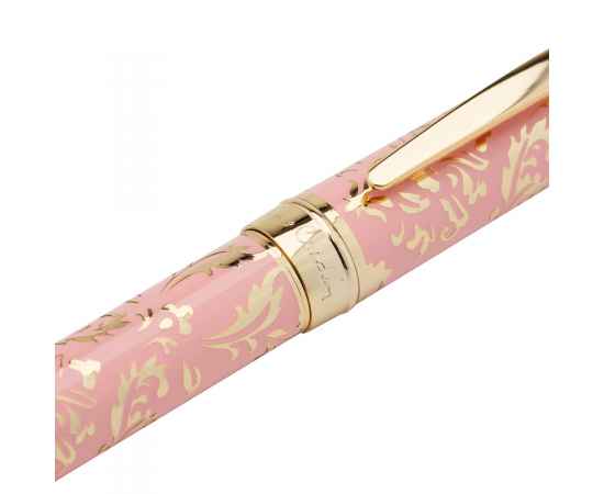 Ручка шариковая Pierre Cardin RENAISSANCE. Цвет - розовый и золотистый. Упаковка В-2., изображение 4