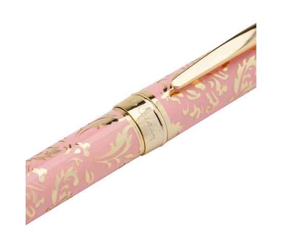 Ручка перьевая Pierre Cardin RENAISSANCE. Цвет - розовый и золотистый. Упаковка В-2., изображение 6