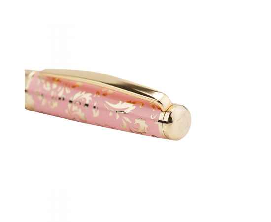 Ручка - роллер Pierre Cardin RENAISSANCE. Цвет - розовый и золотистый. Упаковка В-2., изображение 5