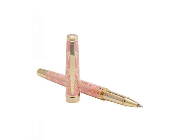 Ручка - роллер Pierre Cardin RENAISSANCE. Цвет - розовый и золотистый. Упаковка В-2., изображение 7