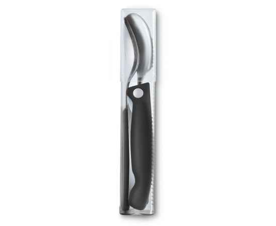 Набор из 3 столовых приборов VICTORINOX Swiss Classic: складной нож для овощей, вилка, ложка, чёрный, изображение 2