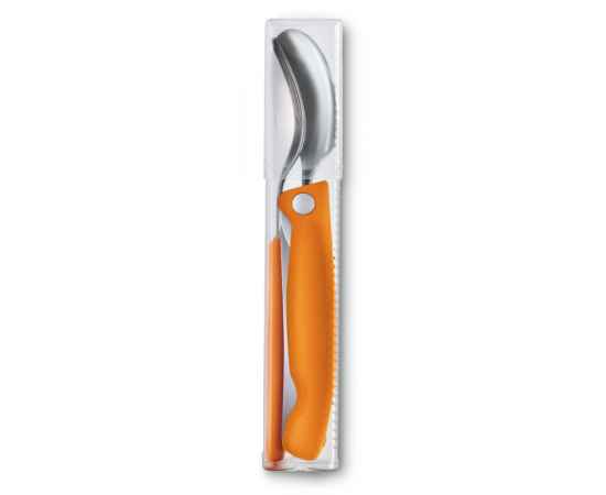 Набор из 3 столовых приборов VICTORINOX Swiss Classic: нож для овощей, вилка, ложка, оранжевый цвет, изображение 2