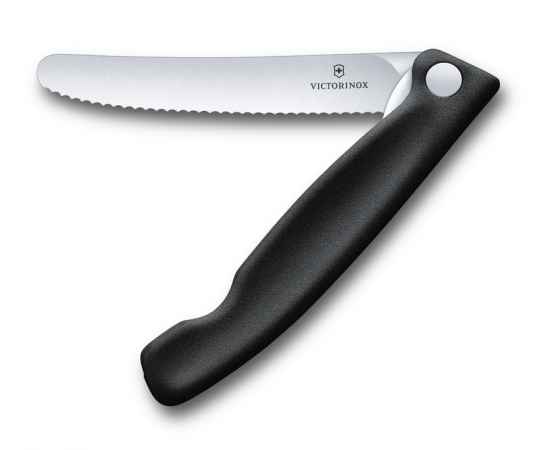Нож для овощей VICTORINOX SwissClassic, складной, лезвие 11 см с волнистой кромкой, чёрный, изображение 5