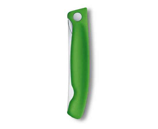 Нож для овощей VICTORINOX SwissClassic, складной, лезвие 11 см с волнистой кромкой, зелёный, изображение 8