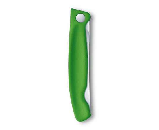 Нож для овощей VICTORINOX SwissClassic, складной, лезвие 11 см с волнистой кромкой, зелёный, изображение 9