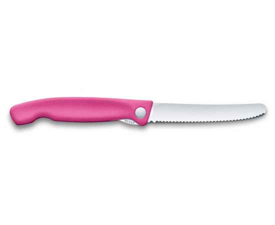 Нож для овощей VICTORINOX SwissClassic, складной, лезвие 11 см с волнистой кромкой, розовый, изображение 2