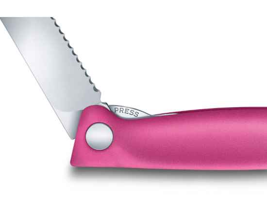 Нож для овощей VICTORINOX SwissClassic, складной, лезвие 11 см с волнистой кромкой, розовый, изображение 7