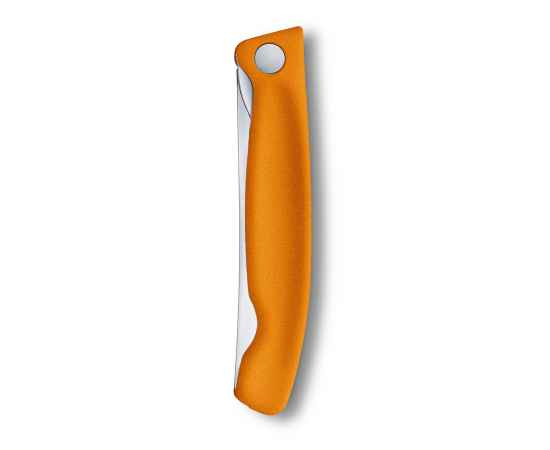 Нож для овощей VICTORINOX SwissClassic, складной, лезвие 11 см с волнистой кромкой, оранжевый, изображение 8