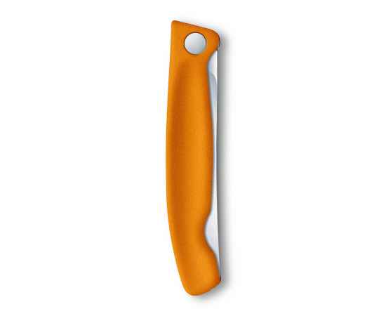 Нож для овощей VICTORINOX SwissClassic, складной, лезвие 11 см с волнистой кромкой, оранжевый, изображение 9