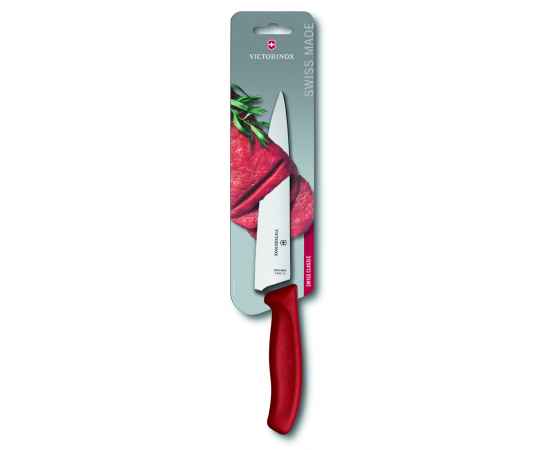 Нож разделочный VICTORINOX SwissClassic, 19 см, красный, в картонном блистере, изображение 2