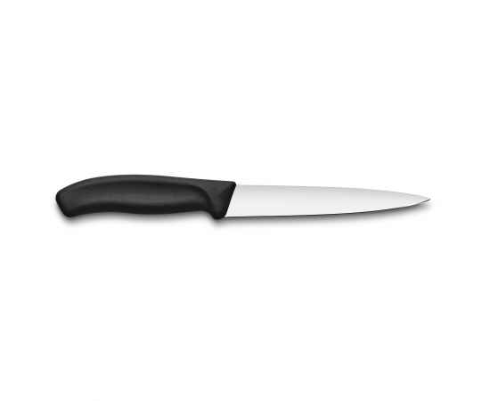 Нож филейный VICTORINOX SwissClassic с гибким прямым лезвием 16 см, чёрный, изображение 2