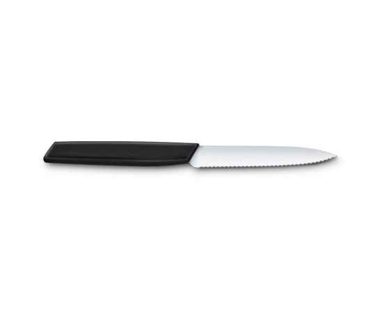 Нож для овощей и фруктов VICTORINOX Swiss Modern, лезвие 10 см с волнистой кромкой, чёрный, изображение 2