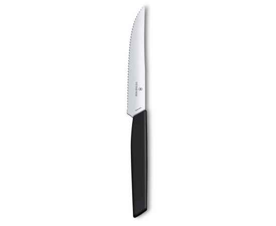 Нож для стейка и пиццы VICTORINOX Swiss Modern, 12 см, с волнистой кромкой, чёрный, изображение 2