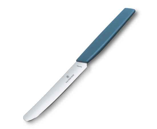 Нож столовый VICTORINOX Swiss Modern, лезвие 11 см с прямой кромкой, васильково-синий, изображение 3
