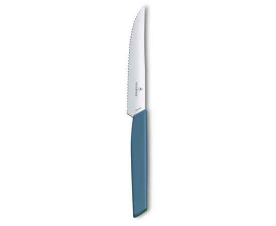 Нож для стейка и пиццы VICTORINOX Swiss Modern, 12 см, с волнистой кромкой, васильково-синий, изображение 2