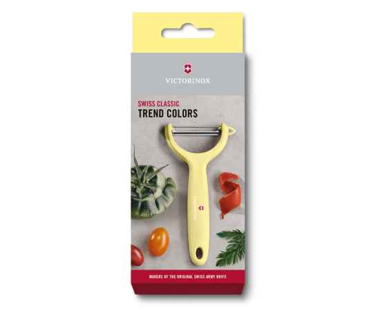 Нож для чистки томатов и киви VICTORINOX, двусторонее зубчатое лезвие, светло-жёлтая рукоять, изображение 2