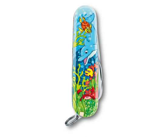 Набор для детей VICTORINOX 'Дельфин': перочинный нож 84 мм, шнурок на шею, книга-раскраска, голубой, изображение 4