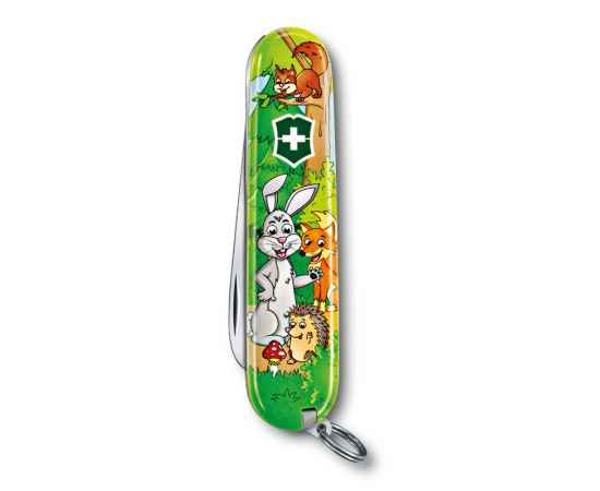 Набор для детей VICTORINOX 'Кролик': перочинный нож 84 мм, шнурок на шею, книга-раскраска, зелёный, изображение 3