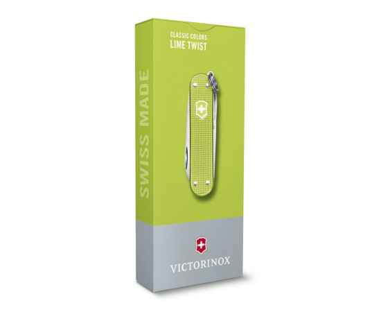 Нож-брелок VICTORINOX Classic SD Alox Colors 'Lime Twist', 58 мм, 5 функций, светло-зелёный, изображение 4