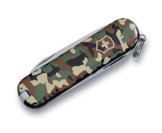 Нож-брелок VICTORINOX Classic SD 'Camouflage', 58 мм, 7 функций, зелёный камуфляж, изображение 2