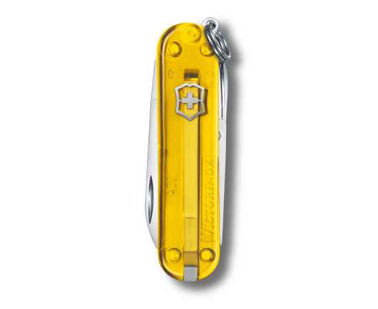 Нож-брелок VICTORINOX Classic SD Colors 'Tuscan Sun', 58 мм, 7 функций, полупрозрачный жёлтый, изображение 2