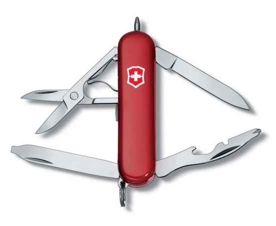 Нож-брелок VICTORINOX Midnight Manager, 58 мм, 10 функций, красный, изображение 2