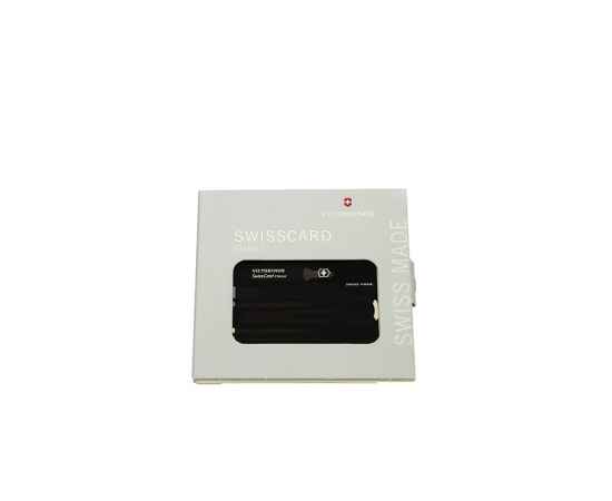 Швейцарская карточка VICTORINOX SwissCard Classic, 10 функций, полупрозрачная чёрная, изображение 3