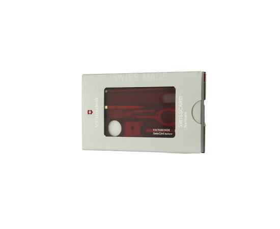 Швейцарская карточка VICTORINOX SwissCard Nailcare, 13 функций, полупрозрачная красная, изображение 3