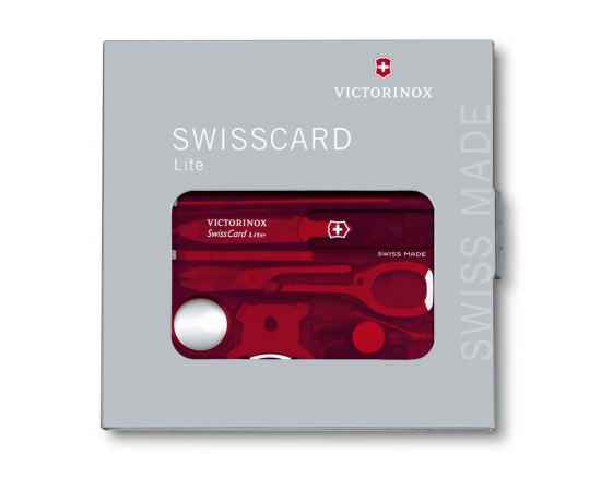 Швейцарская карточка VICTORINOX SwissCard Lite, 13 функций, полупрозрачная красная, изображение 3