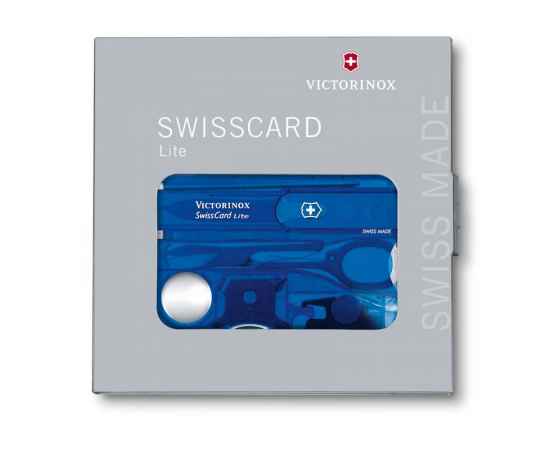 Швейцарская карточка VICTORINOX SwissCard Lite, 13 функций, полупрозрачная синяя, изображение 2