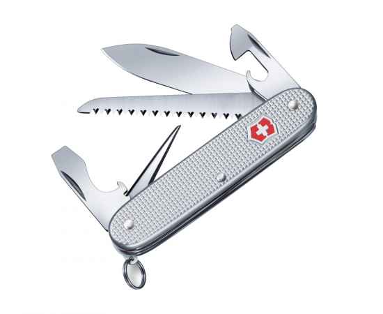 Нож перочинный VICTORINOX Farmer X Alox, 93 мм, 10 функций, алюминиевая рукоять, серебристый, изображение 2