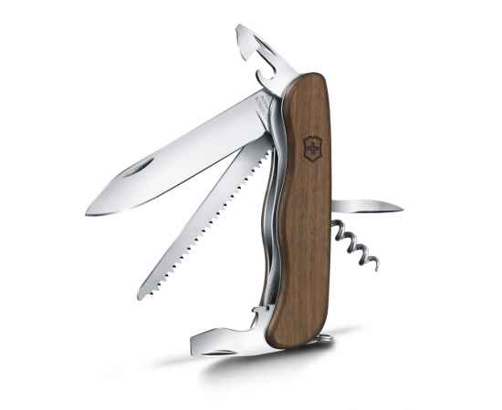 Нож перочинный VICTORINOX Forester, 111 мм, 10 функций, с фиксатором лезвия, деревянная рукоять, изображение 3