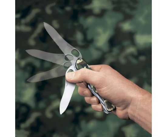Нож перочинный VICTORINOX Trailmaster One Hand, 111 мм, 12 функций, с фиксатором лезвия, камуфляж, изображение 3
