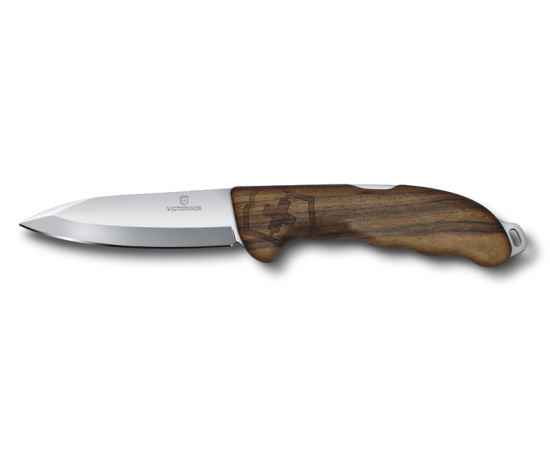 Нож охотника VICTORINOX Hunter Pro Wood 130 мм, 2 функции, с фиксатором, рукоять из орехового дерева, изображение 3
