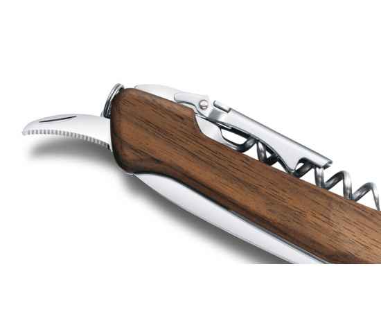 Нож перочинный VICTORINOX Wine Master, 130 мм, 6 функций, с фиксатором, рукоять из орехового дерева, изображение 8
