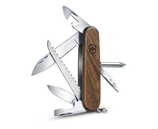 Нож перочинный VICTORINOX Hiker, 91 мм, 11 функций, деревянная рукоять, изображение 2