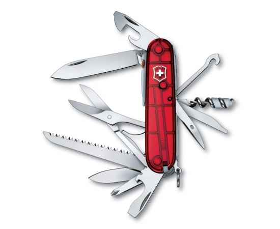 Нож перочинный VICTORINOX Huntsman Lite, 91 мм, 21 функция, полупрозрачный красный, изображение 2
