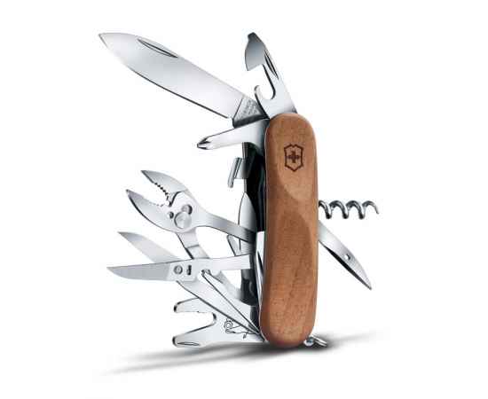 Нож перочинный VICTORINOX EvoWood S557, 85 мм, 19 функций, с фиксатором, рукоять из орехового дерева, изображение 2
