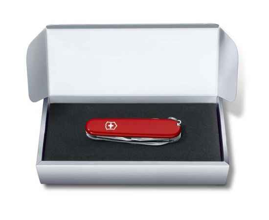 Подарочная коробка VICTORINOX для ножей 84-91 мм толщиной до 5 уровней, картонная, серебристая, изображение 2