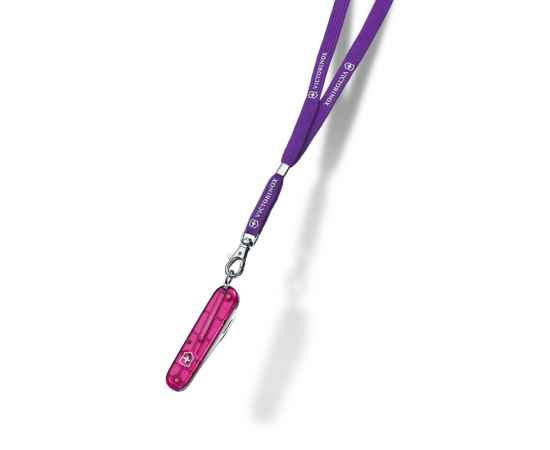 Шнурок на шею VICTORINOX, с карабином, фиолетовый, полиэстер / цинковый сплав, изображение 2