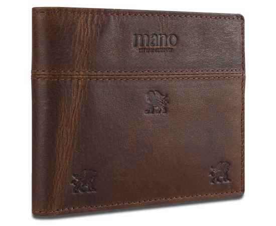 Бумажник Mano 'Don Leon', натуральная кожа в коричневом цвете, 12 х 9,5 см, изображение 2