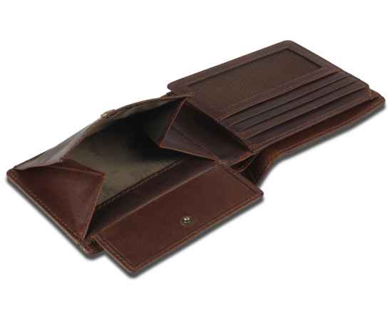 Бумажник Mano 'Don Leon', натуральная кожа в коричневом цвете, 12 х 9,5 см, изображение 6