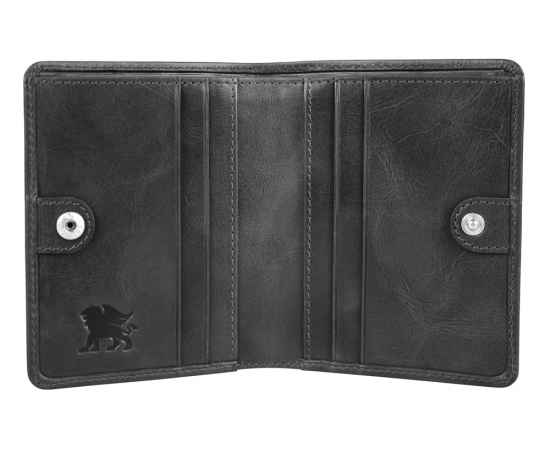 Портмоне для кредитных карт Mano 'Don Luca', натуральная кожа в черном цвете, 8,5 х 11 см, изображение 3