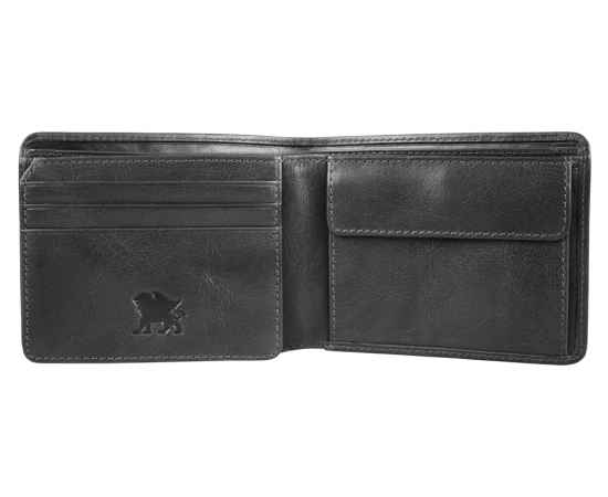 Бумажник Mano 'Don Luca', натуральная кожа в черном цвете, 11 х 8,5 см, изображение 3